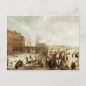 Eine Szene auf dem Eis in der Nähe einer Stadt, c. Postkarte (Vorderseite)