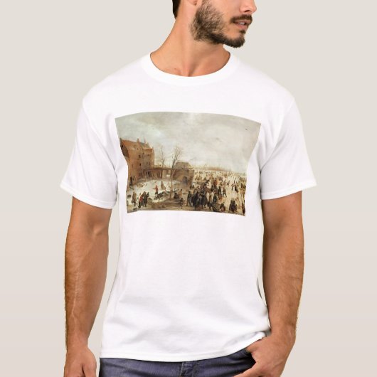 Eine Szene auf dem Eis nahe einer Stadt, c.1615 T-Shirt (Vorderseite)