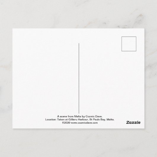 Eine Szene aus Gillieru Harbor, Malta Holiday Card Postkarte (Rückseite)