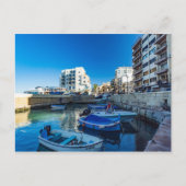 Eine Szene aus Gillieru Harbor, Malta Holiday Card Postkarte (Vorderseite)