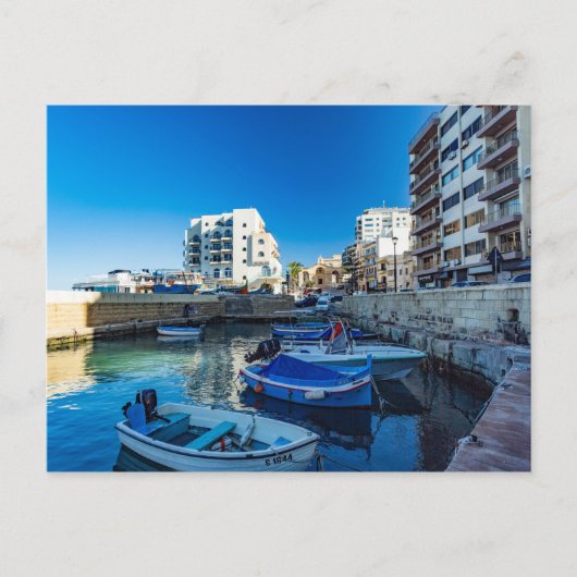 Eine Szene aus Gillieru Harbor, Malta Holiday Card Postkarte (Vorderseite)