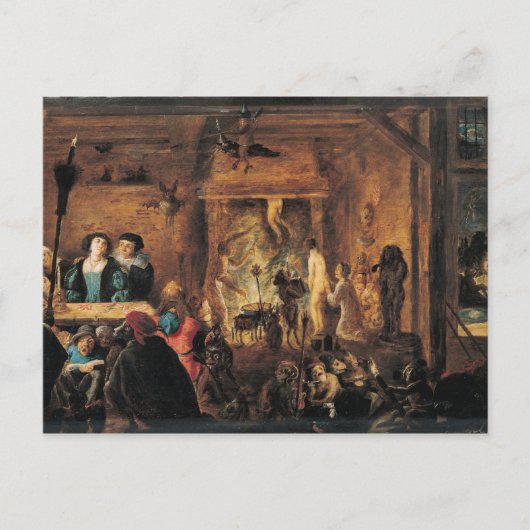 Eine Szene der Zauberei, 1633 Postkarte (Vorderseite)