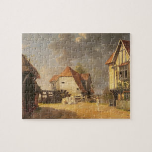 Eine Szene "vom Mädchen der Mühle", 1765 (Öl an Puzzle