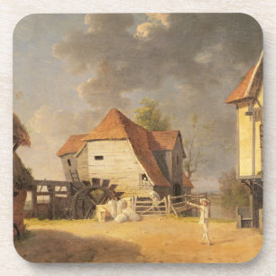 Eine Szene "vom Mädchen der Mühle", 1765 (Öl an Untersetzer