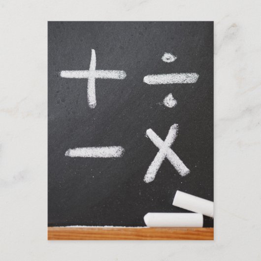 Eine Tafel mit mathematischen Symbolen Postkarte (Vorderseite)