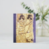 Eine Tafel mit zwei Männern, die laufen Postkarte (Stehend Vorderseite)