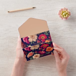 Eine Tapete mit Blumenmuster All In One Einladung