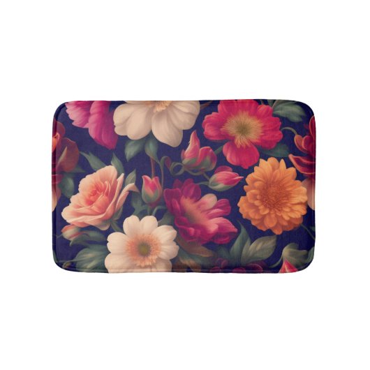Eine Tapete mit Blumenmuster Badematte (Vorderseite)