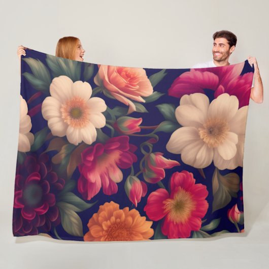 Eine Tapete mit Blumenmuster Fleecedecke (Beispiel)