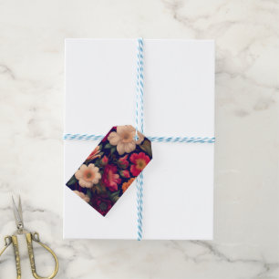 Eine Tapete mit Blumenmuster Geschenkanhänger