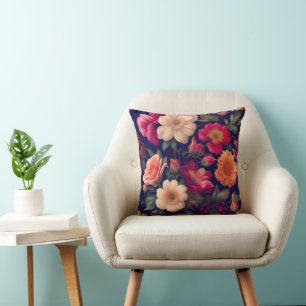 Eine Tapete mit Blumenmuster Kissen