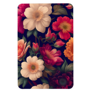 Eine Tapete mit Blumenmuster Magnet