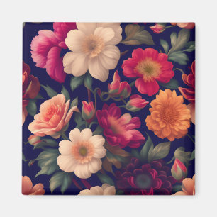Eine Tapete mit Blumenmuster Magnet