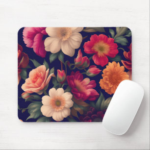 Eine Tapete mit Blumenmuster  Mousepad