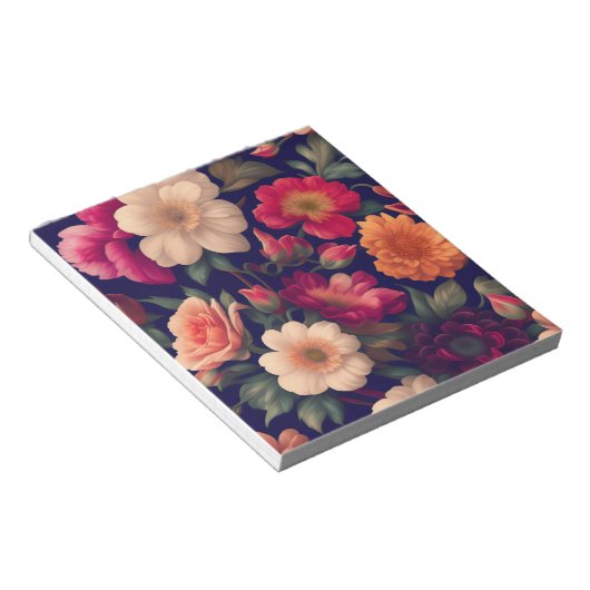 Eine Tapete mit Blumenmuster Notizblock (angewinkelt)