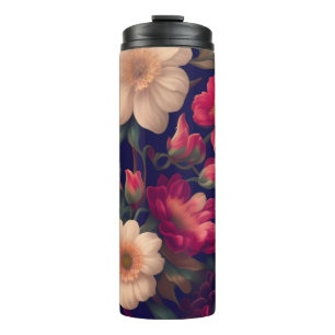 Eine Tapete mit Blumenmuster Thermosbecher