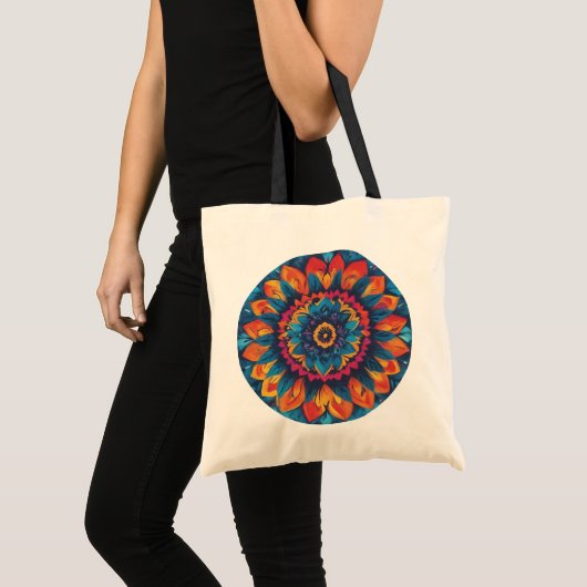 Eine Tasche mit kühnen, farbigen Mandala-Mustern (Vorderseite (Produkt))