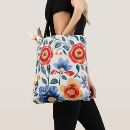 Eine Tasche mit schwarzen Griffen zeigt ein farben