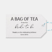 Eine Tasche Tee aus der Braut, um sich zu Gunsten  Geschenkanhänger (Vorderseite (Horizontal))