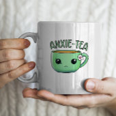Eine Tasse Anxie-Tee-Pun aus Angst