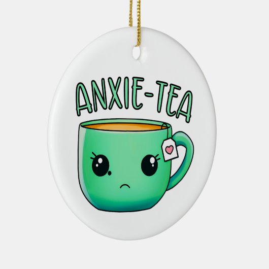Eine Tasse Anxie-Tee-Pun aus Angst Keramik Ornament (Rechts)