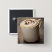 Eine Tasse Cappuccino mit geschmolzenem Kaffee Button (Vorne & Hinten)