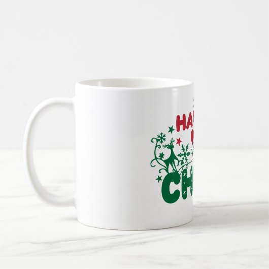 Eine Tasse fröhliche Weihnachts-Tasse (Links)