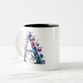 Eine Tasse für den Kaffee - Blumendesign (Vorderseite Links)