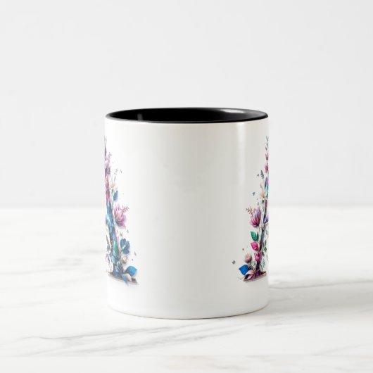 Eine Tasse für den Kaffee - Blumendesign (Mittel)