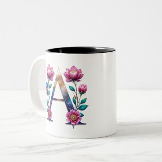 Eine Tasse für den Kaffee - Blumendesign (Vorderseite Links)
