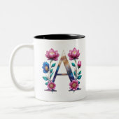 Eine Tasse für den Kaffee - Blumendesign (Links)