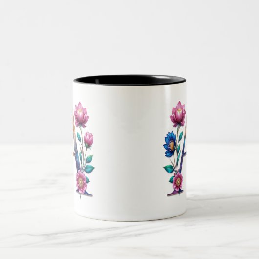 Eine Tasse für den Kaffee - Blumendesign (Mittel)