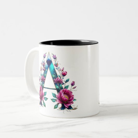 Eine Tasse für den Kaffee - Blumendesign (Vorderseite Links)