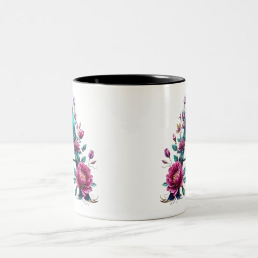 Eine Tasse für den Kaffee - Blumendesign (Mittel)