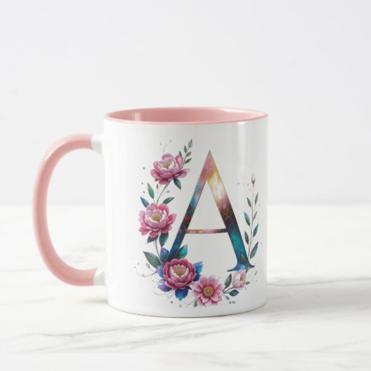 Eine Tasse für den Kaffee - Blumendesign (Links)