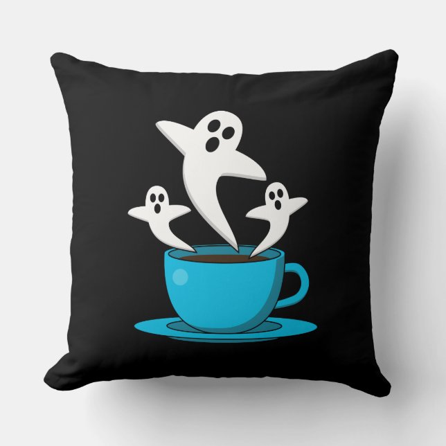 Eine Tasse Geisterrauchkaffee Kissen (Vorderseite)