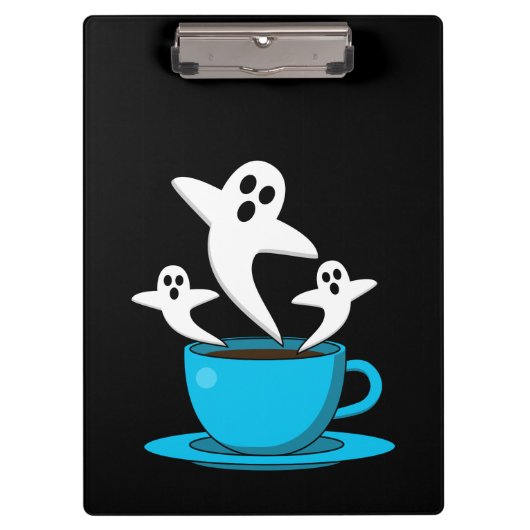 Eine Tasse Geisterrauchkaffee Klemmbrett (Vorderseite)
