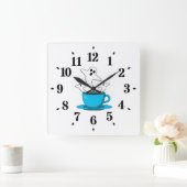 Eine Tasse Geisterrauchkaffee Quadratische Wanduhr (Zuhause)