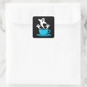 Eine Tasse Geisterrauchkaffee Quadratischer Aufkleber (Tasche)