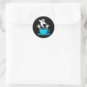 Eine Tasse Geisterrauchkaffee Runder Aufkleber (Tasche)