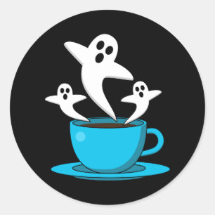 Eine Tasse Geisterrauchkaffee Runder Aufkleber