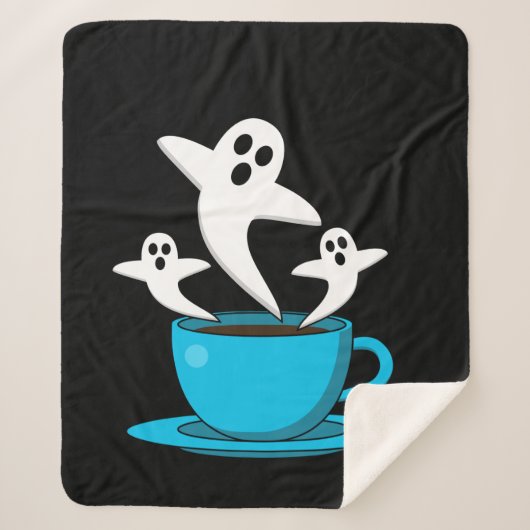 Eine Tasse Geisterrauchkaffee Sherpadecke (Vorderseite)