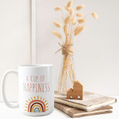 "Eine Tasse Glück", moderner Boho-Regenbogen-Beche