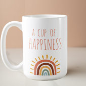 "Eine Tasse Glück", moderner Boho-Regenbogen-Beche