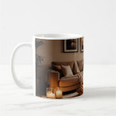 Eine Tasse im Wohnzimmer unter einem leichten Lich (Links)
