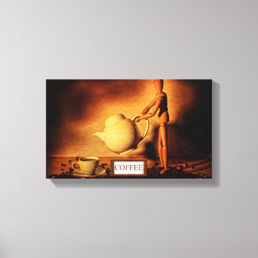 Eine Tasse Kaffee bitte Leinwanddruck (Vorderseite)