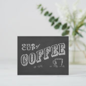 eine Tasse Kaffee CHALK ART Postkarte (Stehend Vorderseite)