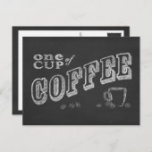eine Tasse Kaffee CHALK ART Postkarte (Vorne/Hinten)