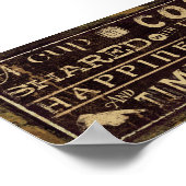 Eine Tasse Kaffee, die mit Freunden geteilt wird Poster (Ecke)