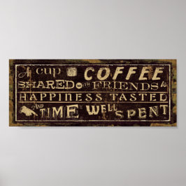 Eine Tasse Kaffee, die mit Freunden geteilt wird Poster